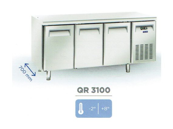 Tavolo refrigerato QR 3100 inox, positivo - 2/+ 8°.